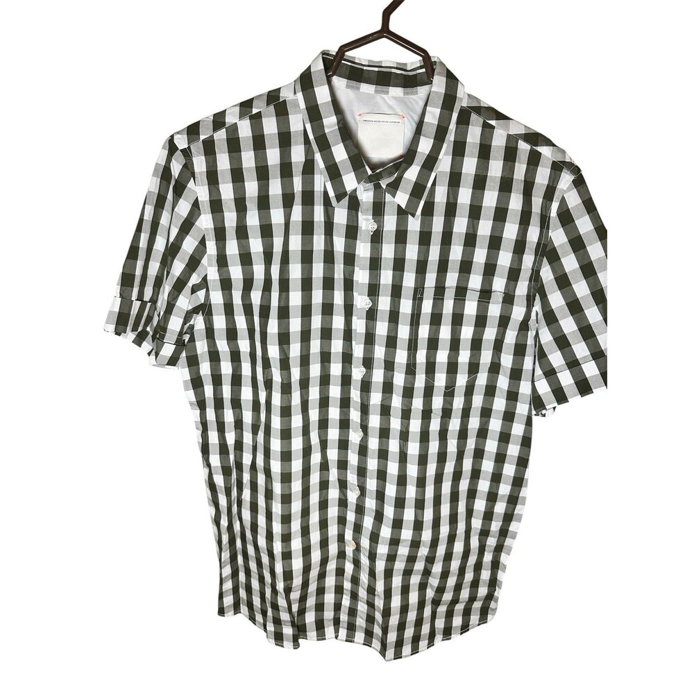 Premium Mood Denim Superior Men’s XXL Button Down Black White Gray Plaid Shirt